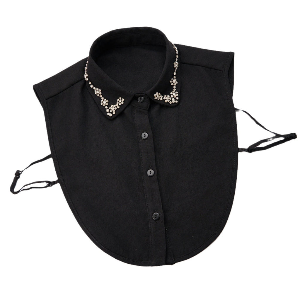 Rhinestone Flower Decor Dickey Collar