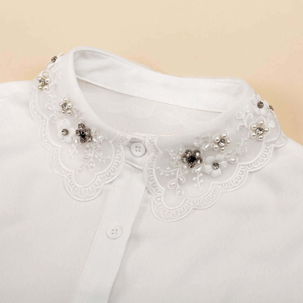 Floral Crystal Dickey Collar