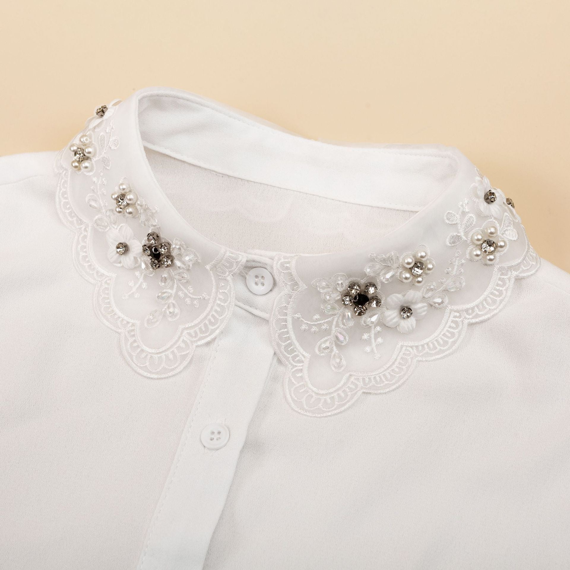 Floral Crystal Dickey Collar
