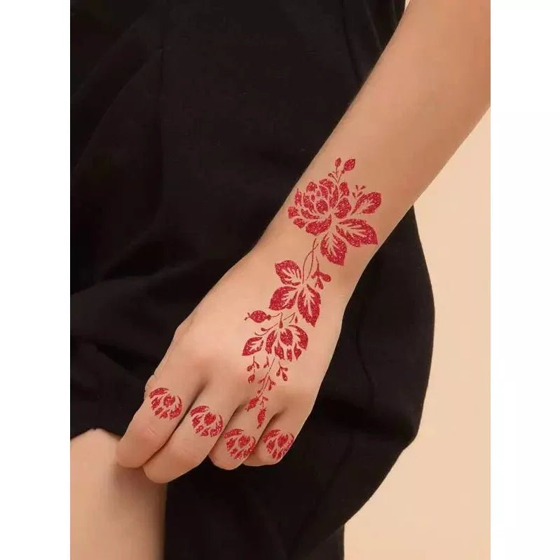 Flower Pattern Mehndi Stencils | 2 Sheets | 4 Style