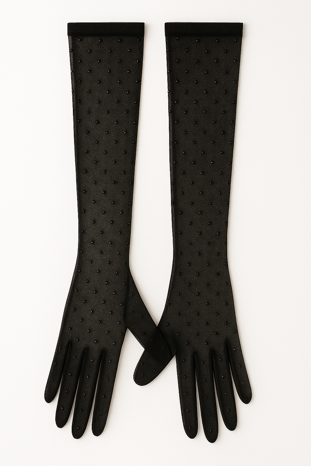 Black Rhinestone Gloves
