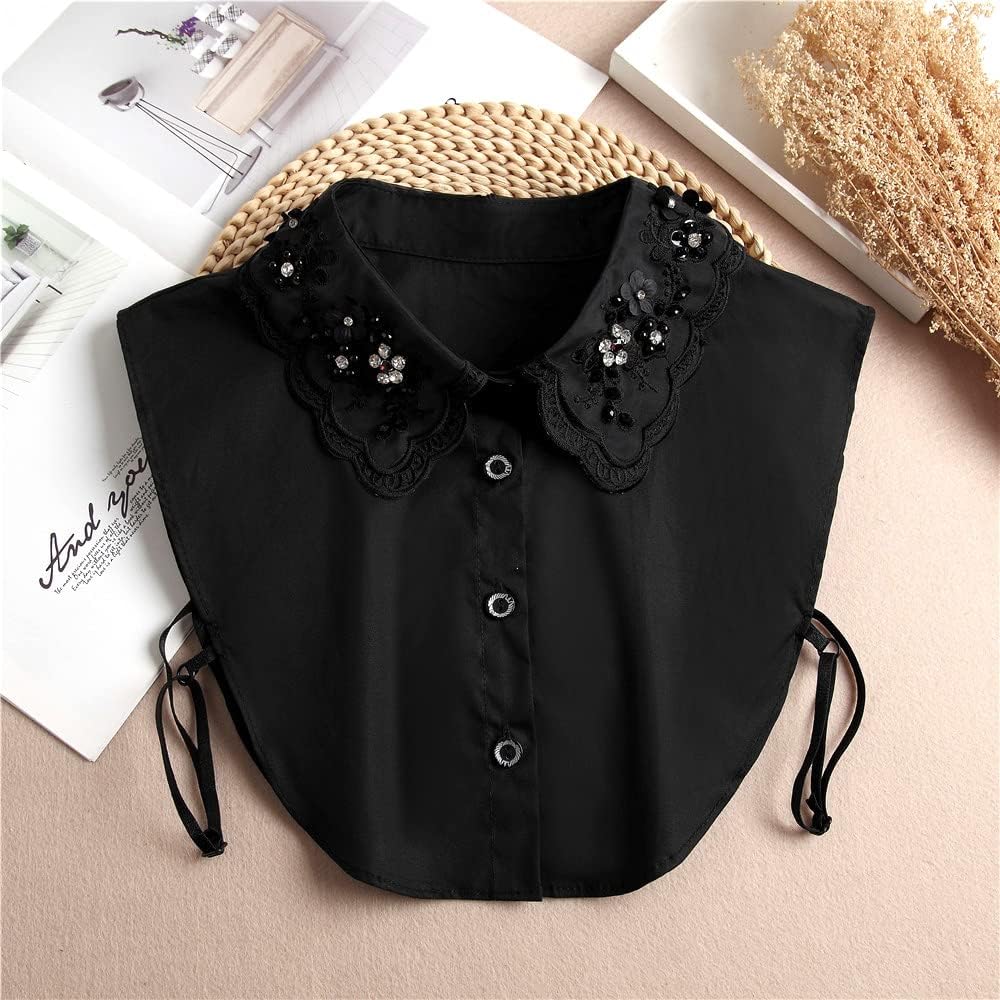 Floral Crystal Dickey Collar