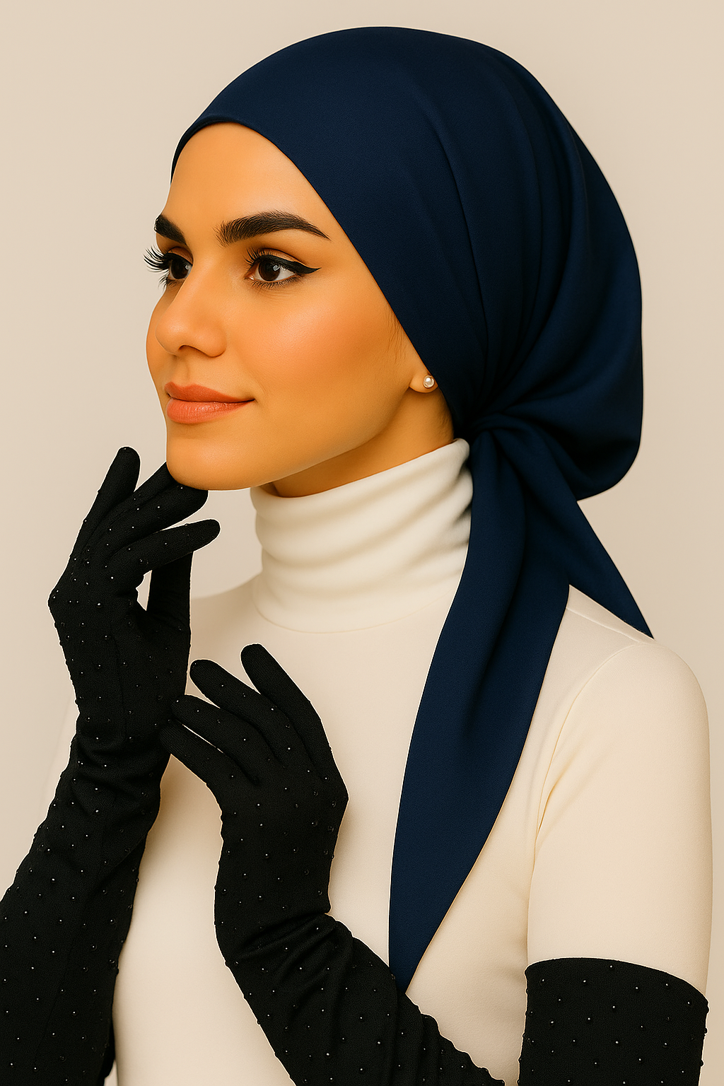 Black Rhinestone Gloves