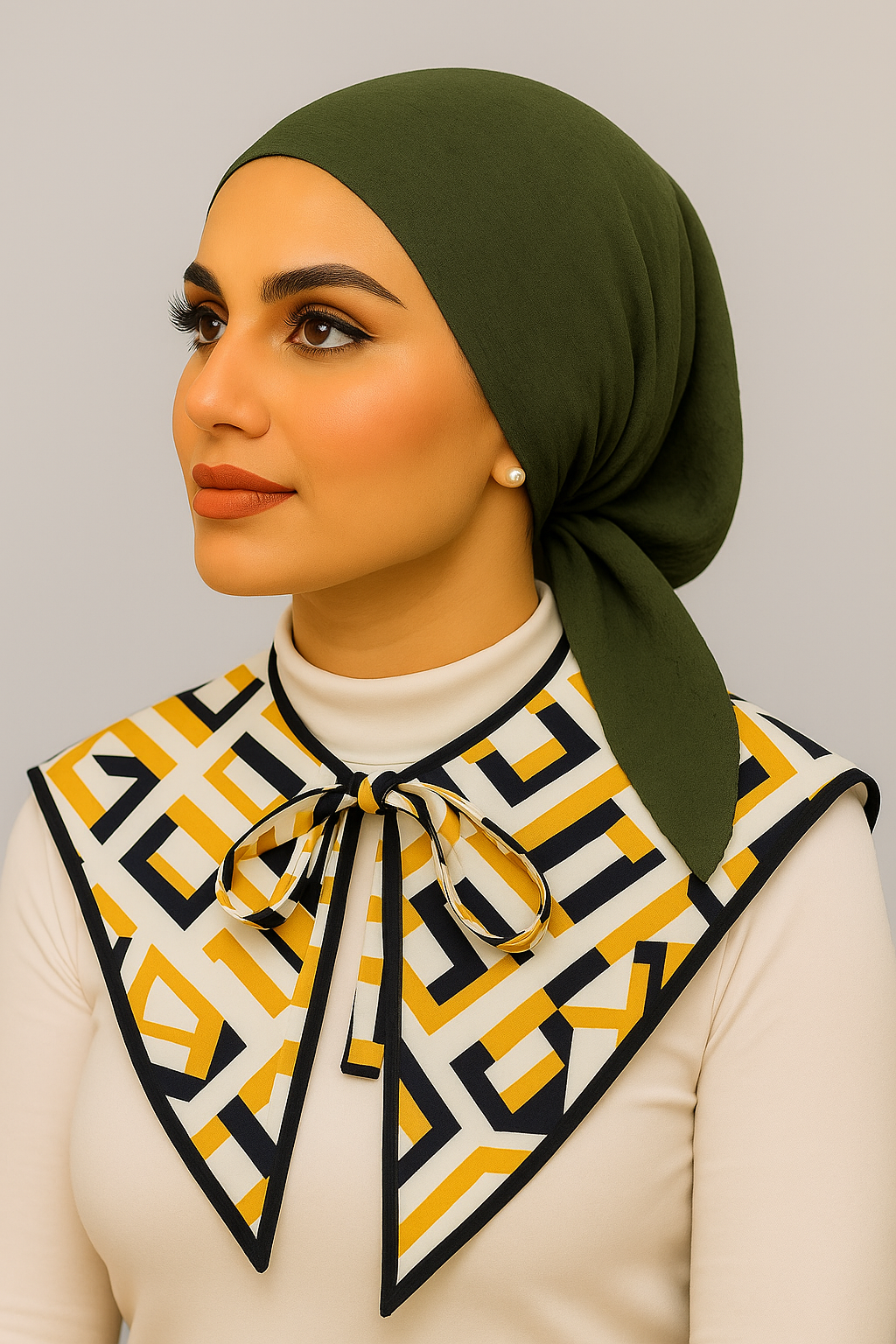 Printed Dickey Yellow Collar