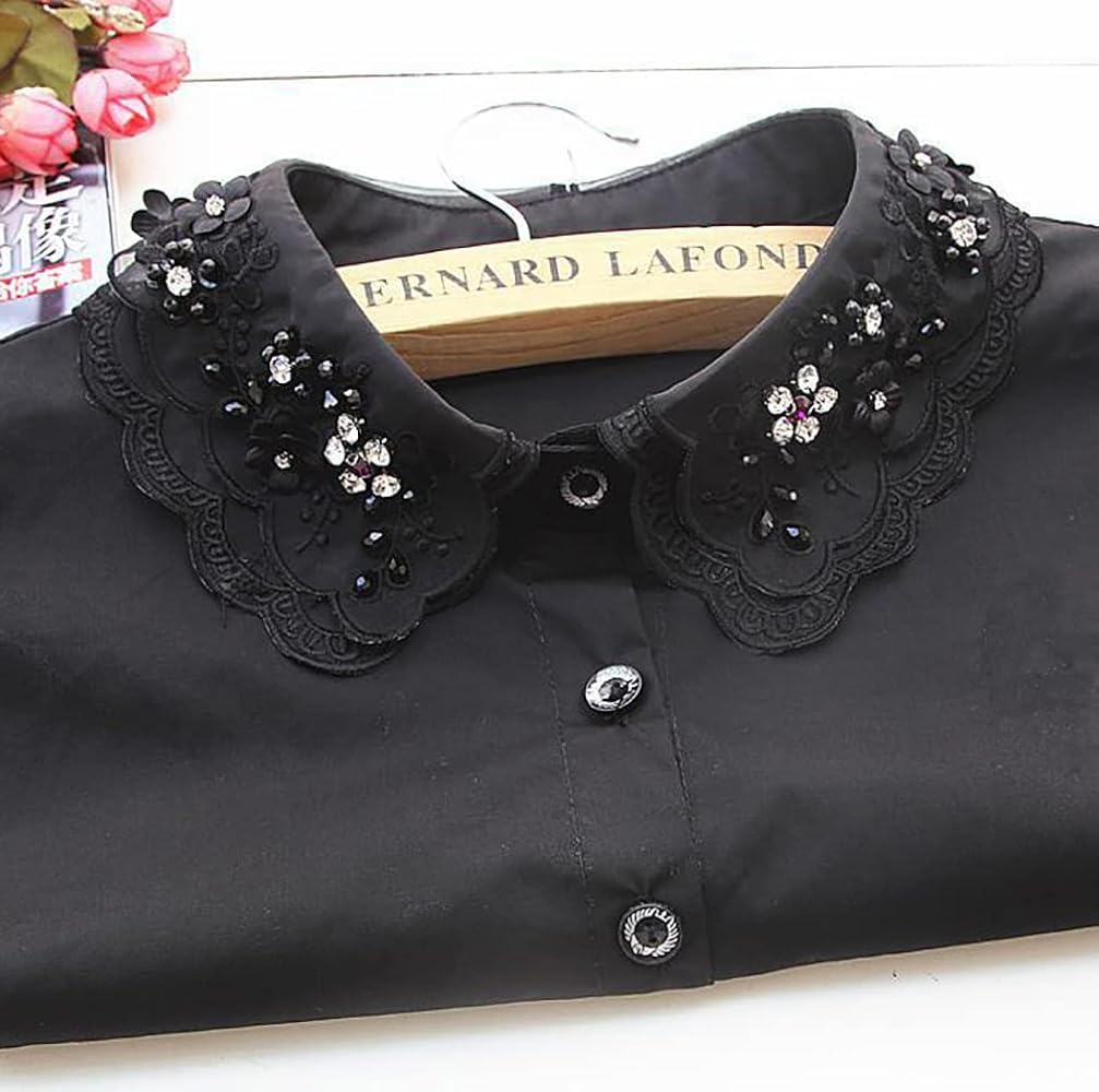 Floral Crystal Dickey Collar