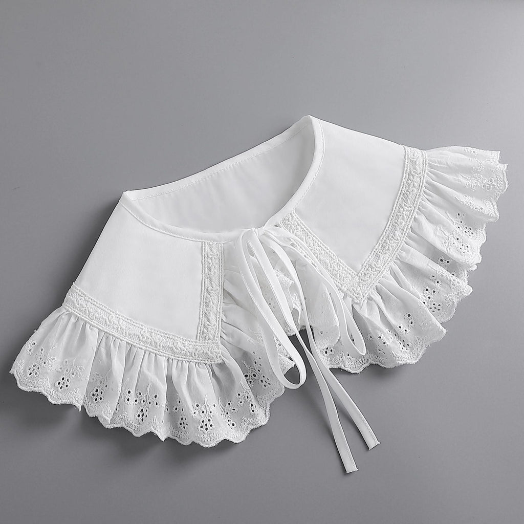 Lace  Decor Collar Eyelet embroidery