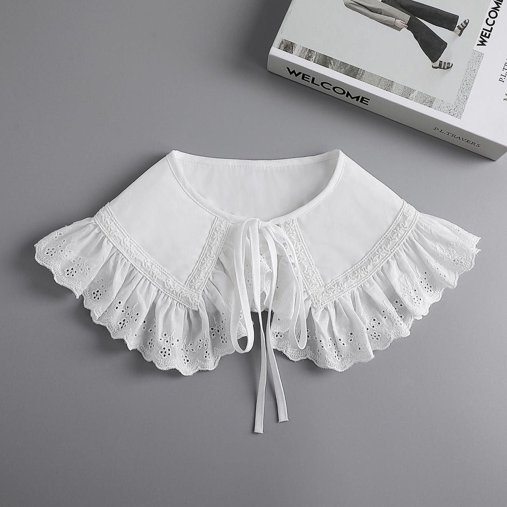 Lace  Decor Collar Eyelet embroidery